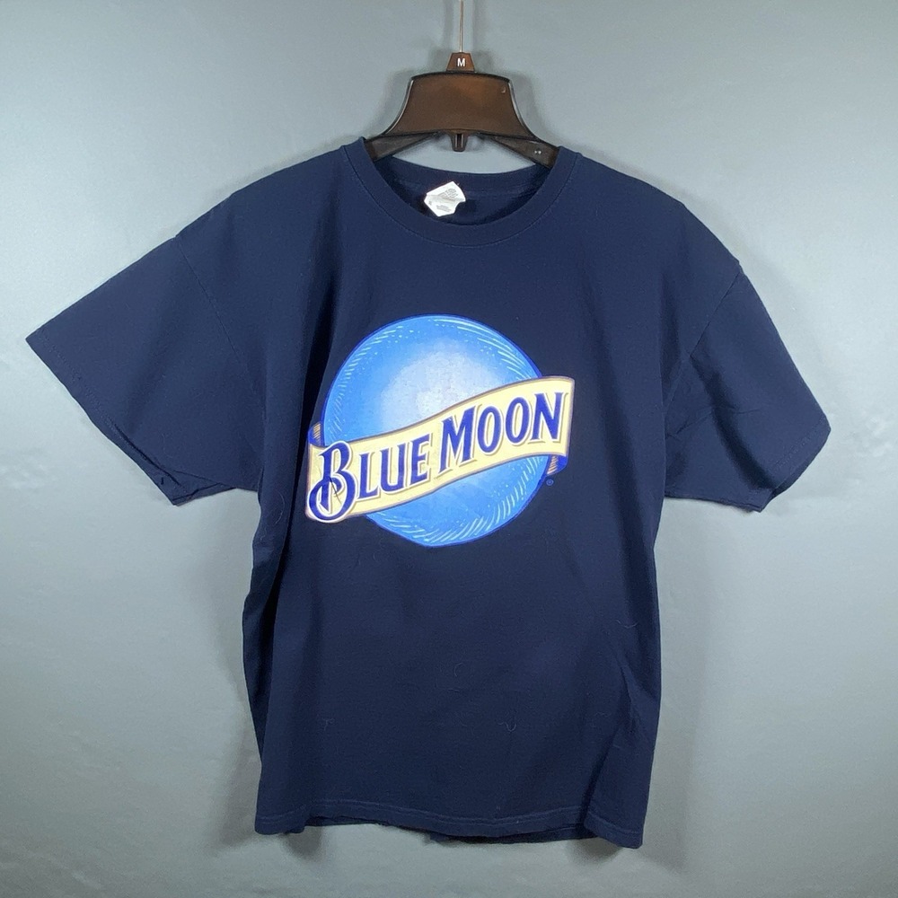 Blue Moon Beer Graphic T-Shirt Mens XL Jerzees Heavyweight Cotton Tee